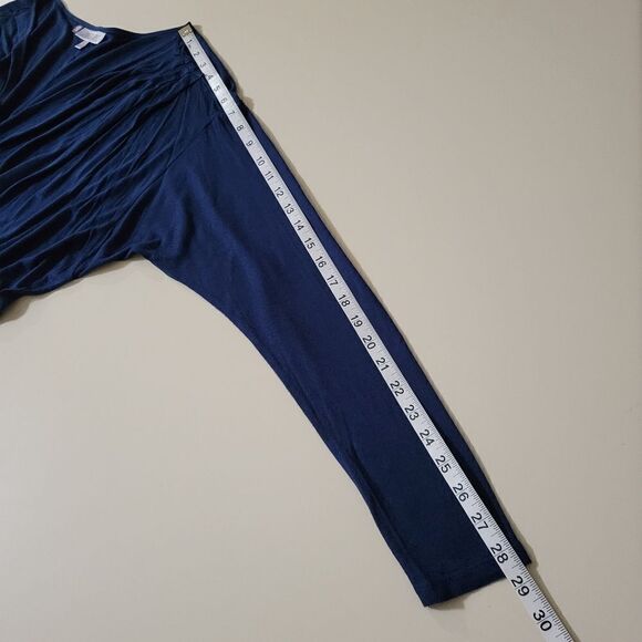 Jennifer Lopez Blue Surplice Crossover Front V-neckline Blouse - Picture 7 of 13